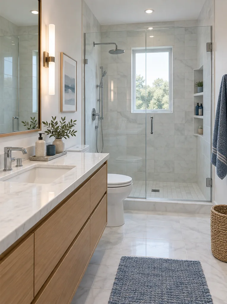Temsili temizlik sonrası banyo görünümü